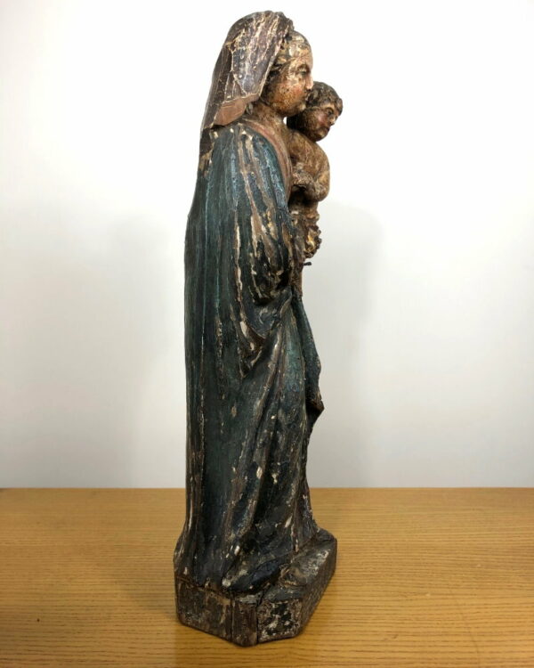 Statue de la Vierge à l'enfant XVIIème siècle – Image 4