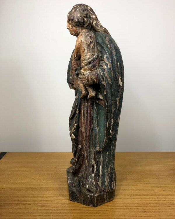 Statue de la Vierge à l'enfant XVIIème siècle – Image 5