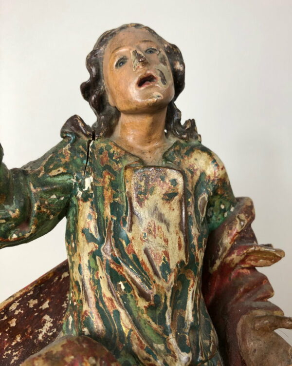 Statuette en bois polychrome XVIIIème siècle