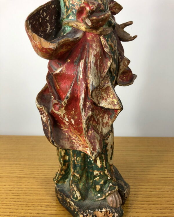 Statuette en bois polychrome XVIIIème siècle – Image 5